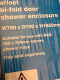 B&Q Polished Effect Bi-fold Shower Enclosure 760 X 760mm QSKA1104