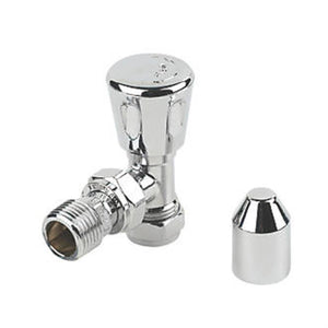 Chrome Angle Radiator Valve 15mm Pair