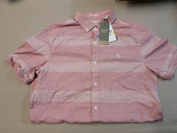 original penguin horizon pink shirt medium (2)