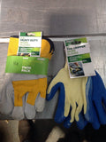 GARDMAN MEN'S TWIN PACK DIY GARDENING GLOVES ONE SIZE GRIPPER / WORK GLOVES