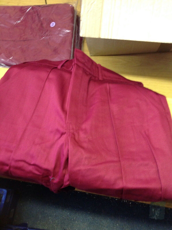 Burgandy Trousers 32w NEW