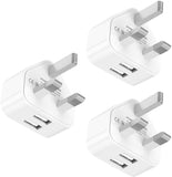 USB Charger Plug 3 Pack 2.1A 5V Dual Port USB Power Adapter Mains Wall Charging