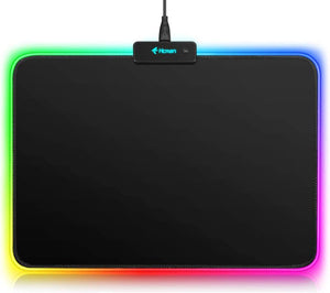 RGB Gaming Mouse Mat Pad 336x245x3mm Hcman Led Mousepad with Non-Slip Rubber