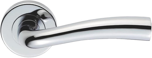 Smith & Locke Cinco Lever on Rose Door Handles Pair Polished Chrome