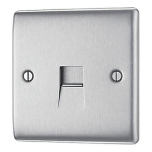 BRITISH GENERAL NEXUS METAL MASTER TELEPHONE SOCKET BRUSHED STEEL