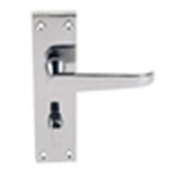 Long Back Straight WC Door Handle Polished Chrome