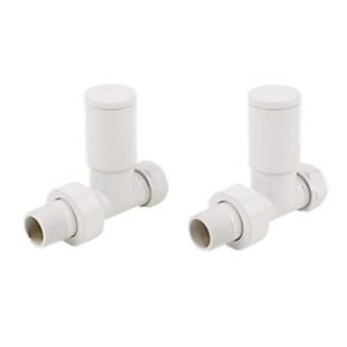 Verona Straight Radiator Valve White 15mm