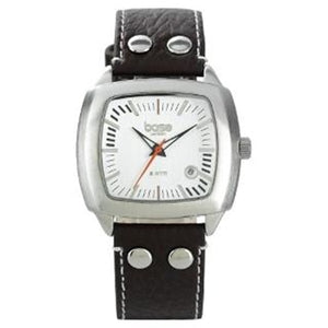 Base Brown Leather Strap Watch