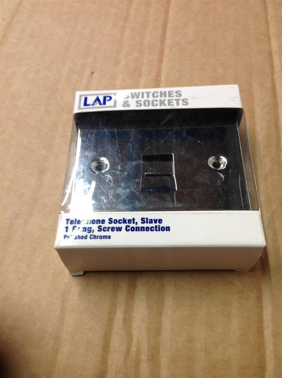 LAP 1- Gang Slave Telephone Socket Polished Chrome
