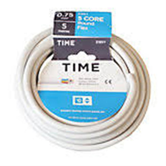 Time Round Flexible Cable 3185Y 5- Core 1mm² x 5m White