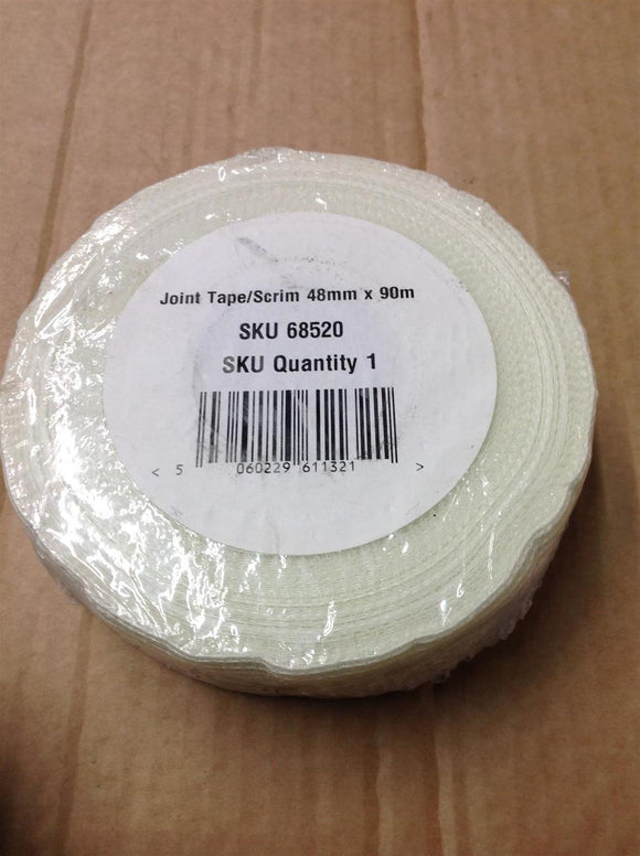 No Nonsense Plasterboard Joint Tape / Scrim Neutral 48mm x 90m X 2 ROLLS