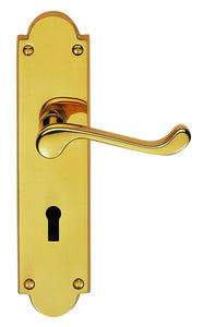 Eclipse Scroll Lever Lock on Shaped Backplate Door Handle (Pair)