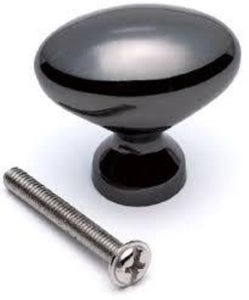 Oval Knob Black Nickel 30mm 2 Pack