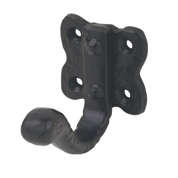 Smith & Locke Robe Hook Ornate Black 48mm