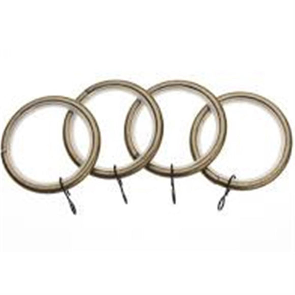 Universal 19mm Antique Brass Metal Curtain Rings 4 Pack X 2 PACKS