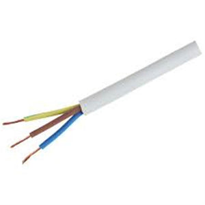 Flexible Electrical Wiring Cable 3183Y 3- Core 1mm² x 5 metres White Time Round