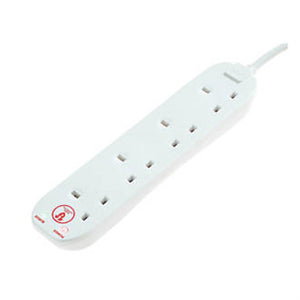 MASTERPLUG 13A 4-GANG UNSWITCHED SURGE-PROTECTED EXTENSION LEAD 2M