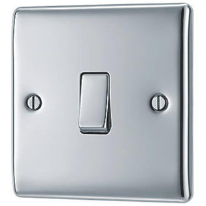 BRITSH GENERAL NEXUS METAL 10AX 1-GANG 2-WAY LIGHT SWITCH POLISHED CHROME