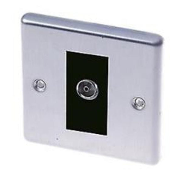 LAP 1-Gang TV Coaxial Socket Stainless Steel x 3