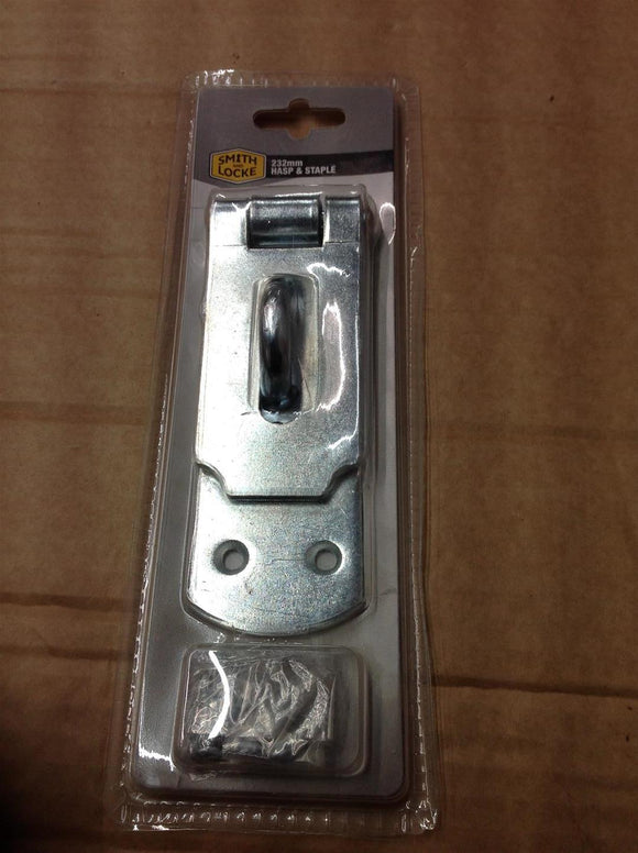 Smith & Locke Heavy Duty Hasp & Staple Silver 232mm