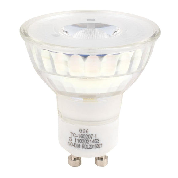 LAP GU10 LED Glass Reflector Lamps 230lm 600Cd 3.1W 5 Pack