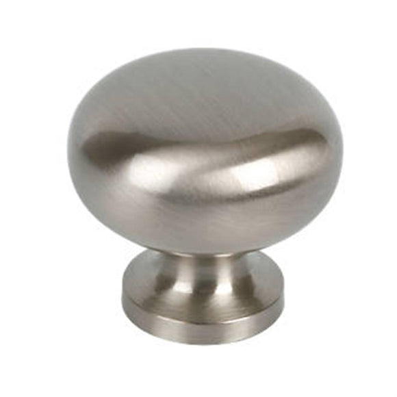 Oval Knob Satin Nickel 30mm 2 Pack