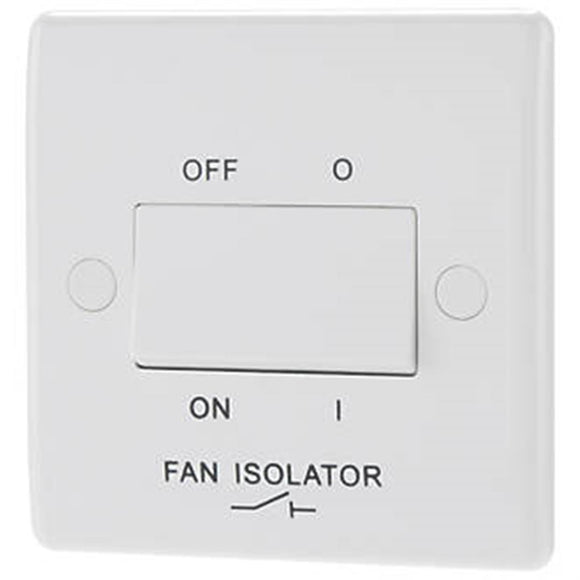 BRITSH GENERAL FAN SWITCH 10A 1-GANG 3-POLE FAN ISOLATOR SWITCH WHITE X 3