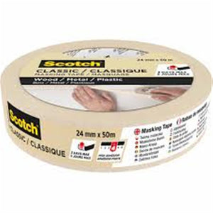 Scotch Beige Masking Tape (L) 50M (W) 24mm X 3 ROLLS