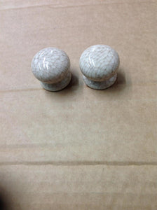 Traditional Cabinet Door Knobs Porcelain Crackled Cream 33mm 2 Pack X 2