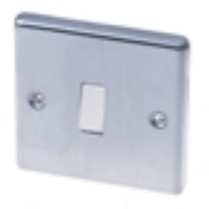 LAP 1-Gang 2-Way 10AX Light Switch Brushed Stainless Steel