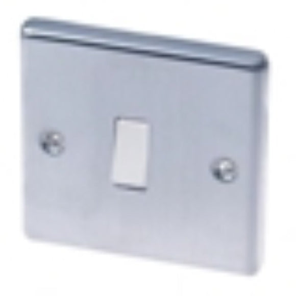 LAP 1-Gang 2-Way 10AX Light Switch Brushed Stainless Steel