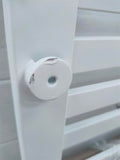 BLYSS CAP08GC076 ANGLED BAR TOWEL RADIATOR 1200 X 500MM WHITE (417)