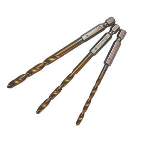 PILOT DRILL SET 3PCS  6mm,5mm,4mm hex shank x 2 packs