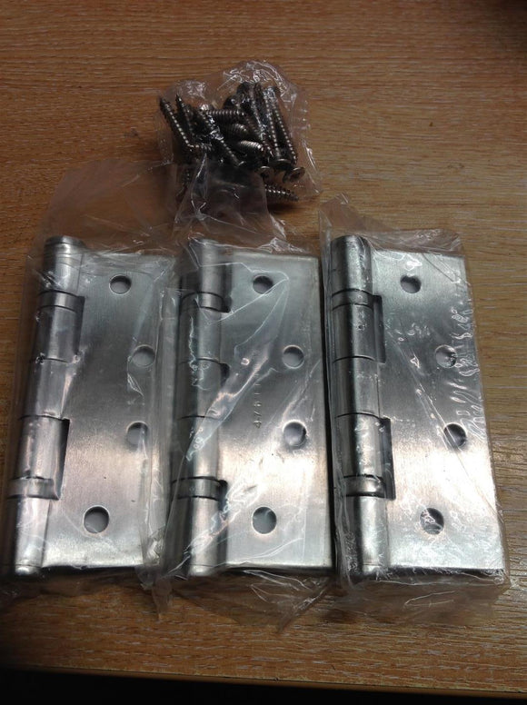 Door Furniture Direct Matt Stainless 102x76x3mm Ball Bearing Door Hinge 1.5 Pair