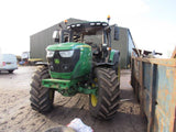 John Deere 6155R Tractor 2017 fire damaged