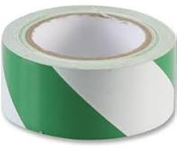 Chevron Hazard Tape Green / White 50mm x 33 metres x 2 rolls