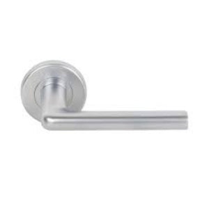 Serozzetta Uno Lever on Rose Modern Door Handle Pair Satin Chrome