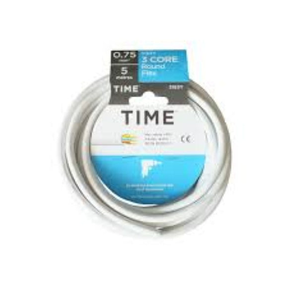 Time Round Flexible Cable 3183Y 3- Core 0.75mm² x 5m White