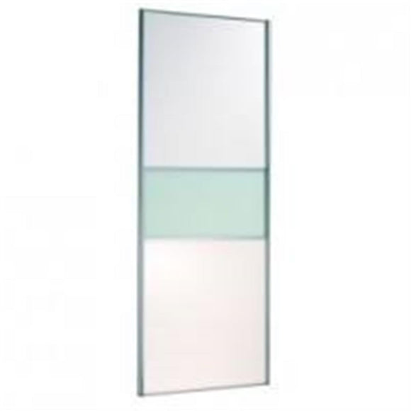 FINELINE FINELINE WHITE MIRROR SLIDING WARDROBE DOOR (H)2260 MM (W)914MM