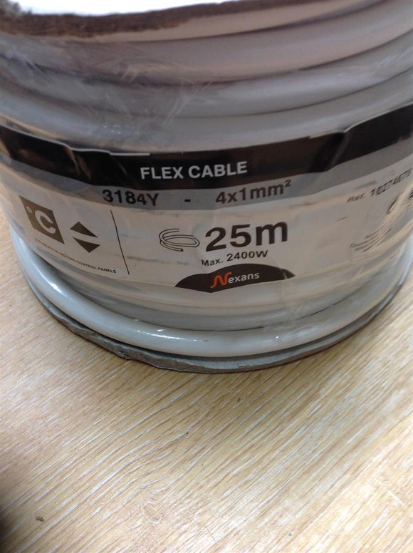 NEXANS 3184Y ROUND FLEX 4 CORE WHITE 25M 1MM²