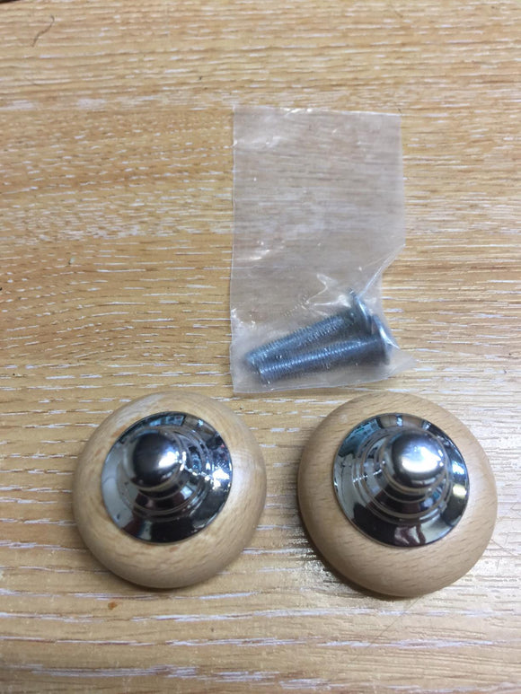 Forma Door Knobs Beech / Polished Chrome 35mm 2 P