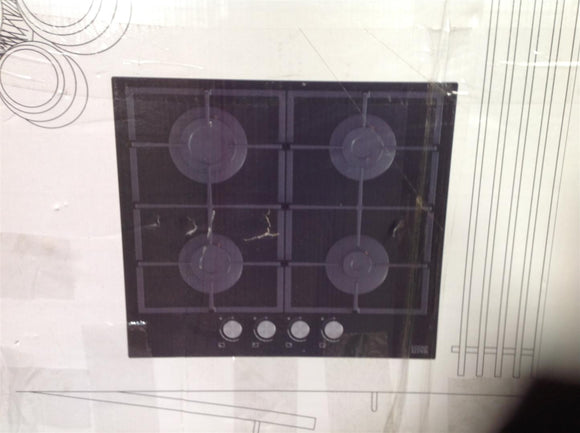 COOKE & LEWIS CLGOGUIT4 GLASS GAS HOB BLACK 94 X 593MM