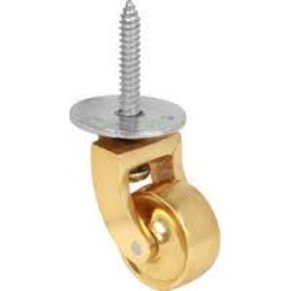 Screw Castor Poliished Brass 32mm