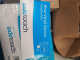 Strong Blue Vinyl Powder Free Disposable gloves large box of 100 Antibacterial