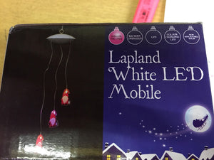 B&Q Lapland White LED Santa Mobile x 2