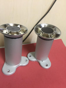 PAIR OF REEDED ALUMINIUM CABINET LEGS