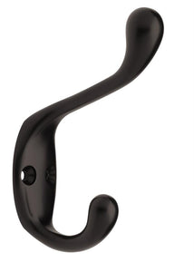 LIBERTY 3.5 in. Flat Black Heavy Duty Coat and Hat Hook B42302Q-FB-C