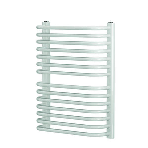 Blyss Lilium White Curved D bar towel warmer (H)600mm (W)500mm 7898v