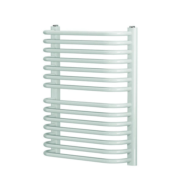 Blyss Lilium White Curved D bar towel warmer (H)600mm (W)500mm 7898v