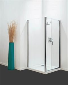 Coram Optima Pivot Door with Plain Glass White - 760mm